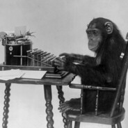 ape with a keyboard