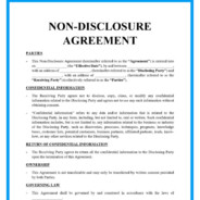 Non Disclosure Agreement (NDA)