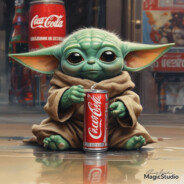 Baby Yoda with a Soda