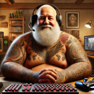 Old Fat Tattooed Gamer