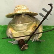 Sapo tocando berimbau